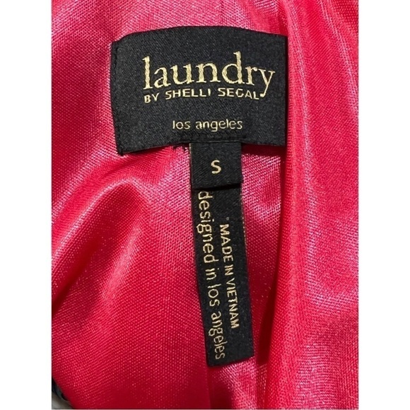 Laundry Shelli Segal Sz S Paisley Print Slinky Shift Cutout Back Pink Dress - Picture 7 of 8